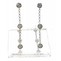 orecchini da donna argento 925 rodiato pendenti catena con punti luce swarovski