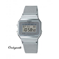 Casio Vintage da uomo donna slim piatto digitale maglia milano led crono alarm