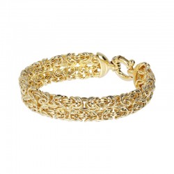 bracciale donna Etrusca gioielli placcato oro 18 kt giallo moda maglia bizantina