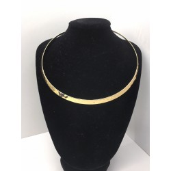 collana girocollo Etrusca da donna rigido lega bronzo placcato oro 18 kt lucida