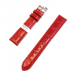 cinturino rosso vera pelle stampa alligatore lucido 18 mm top quality strap 