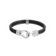 bracciale Brosway da uomo acciaio inox doppio cavo pelle nera