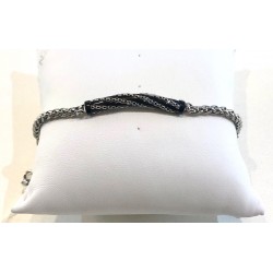 bracciale da uomo acciaio inox Brosway catena maglia regolabile piastrina nero