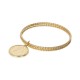 bracciale da donna Etrusca gioielli rigido schiava placcato oro 18 kt con moneta