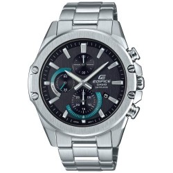 Orologio Casio edifice EFR crono data acciaio da uomo vetro zaffiro 10 bar nero