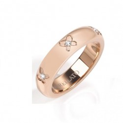 Anello fedina acciaio donna e zirconi Love Rosa