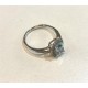 Anello da donna con diamanti oro bianco 18 kt solitario acquamarina fedina fede