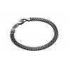 Bracciale da uomo Argento 925 massiccio a maglia brunita vintage lunghezza 20 cm