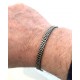 Bracciale da uomo Argento 925 massiccio a maglia brunita vintage lunghezza 20 cm