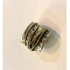 Anello fascia da donna argento 925 artigianale  con filo dorato zirconi mis. 16