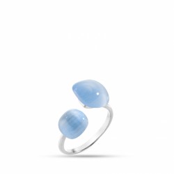 ANELLO GEMMA in ARGENTO 925%, CRISTALLO CAT EYE - SAKK16014