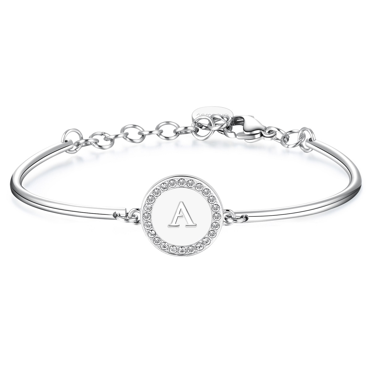 Brosway initial letter chakra bracelet with zircons