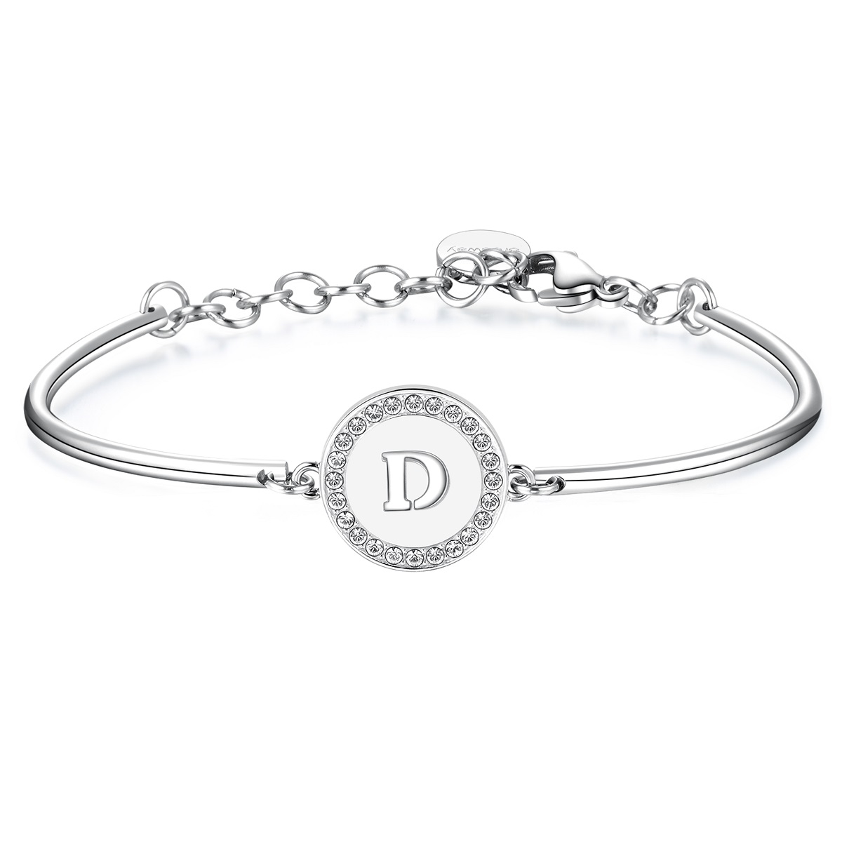 Brosway initial letter chakra bracelet with zircons