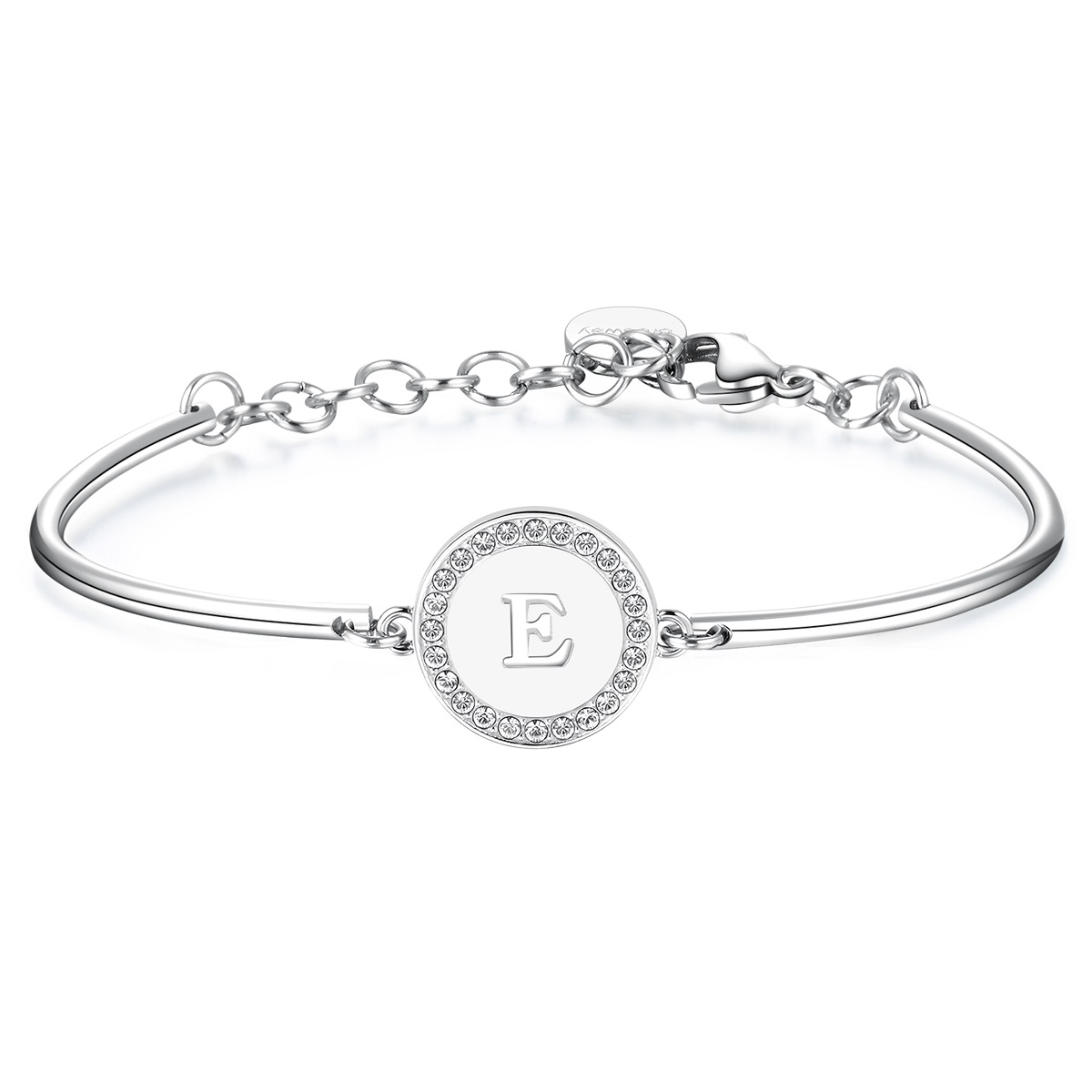 Brosway initial letter chakra bracelet with zircons