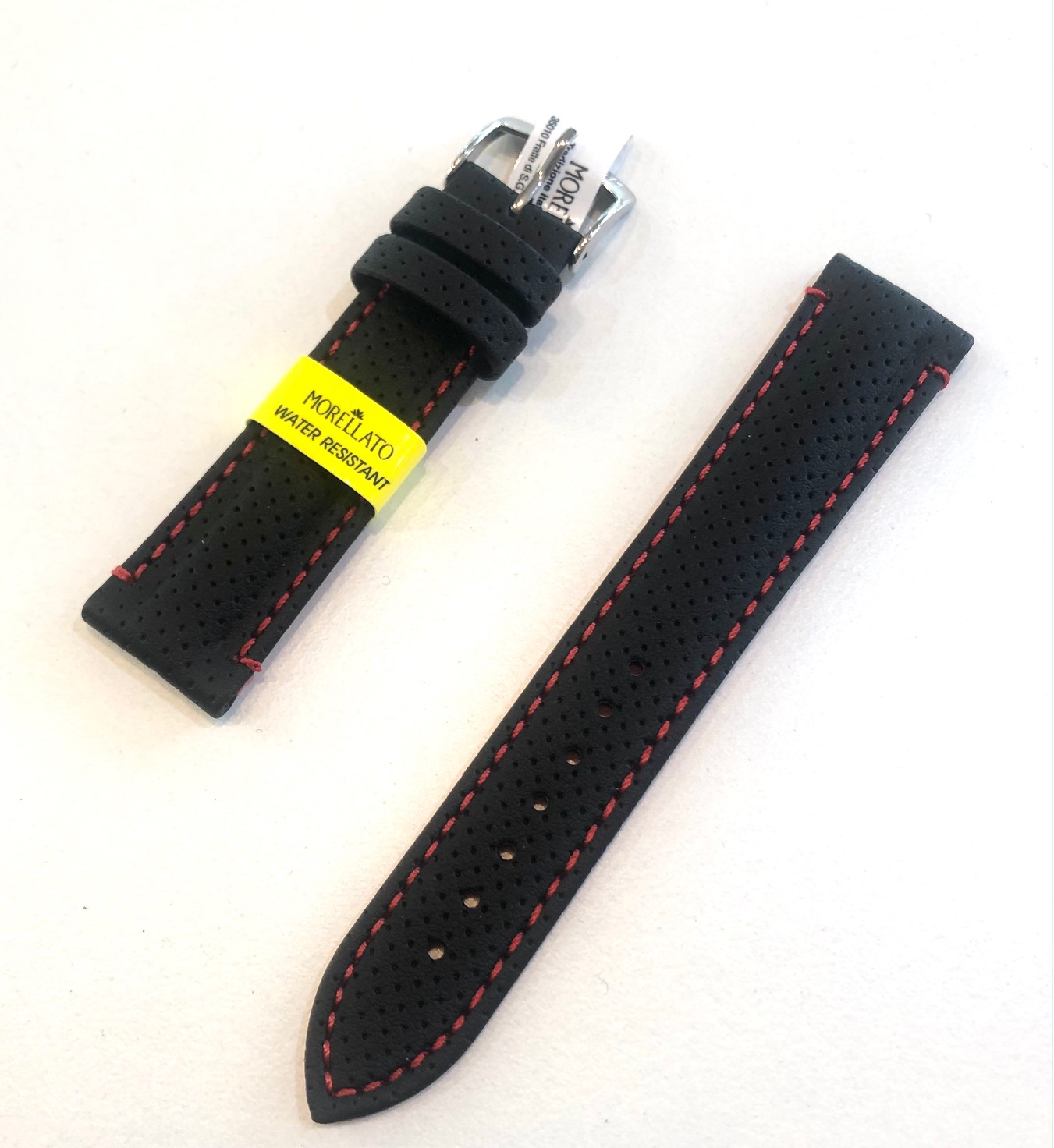Cinturino orologio Morellato tessuto tecnico microfori cucitura rossa
