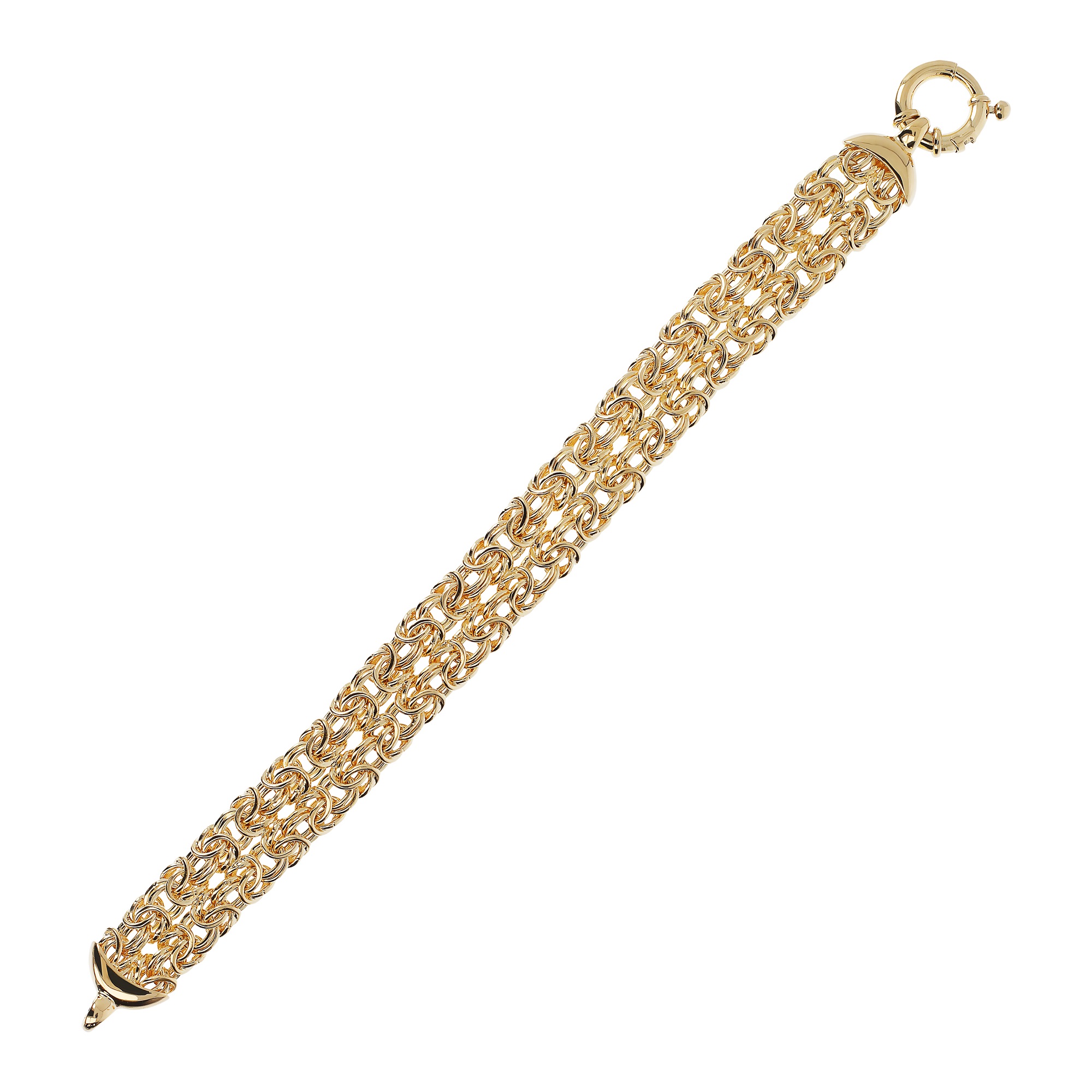 18 kt Gelbgold vergoldet etruskische Frau Schmuck Armband byzantinischen Mesh Modell wset00358yg